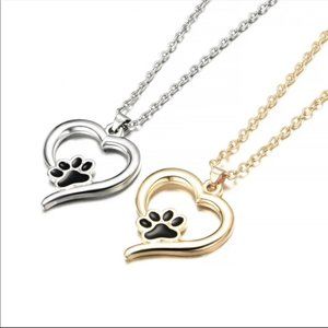 2 for $15! NEW Heart Cat / Dog Paw SILVER OR GOLD